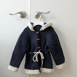 Kids Wool Toggle Sweater With Hood